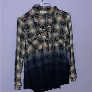 Plaid long sleeve top
